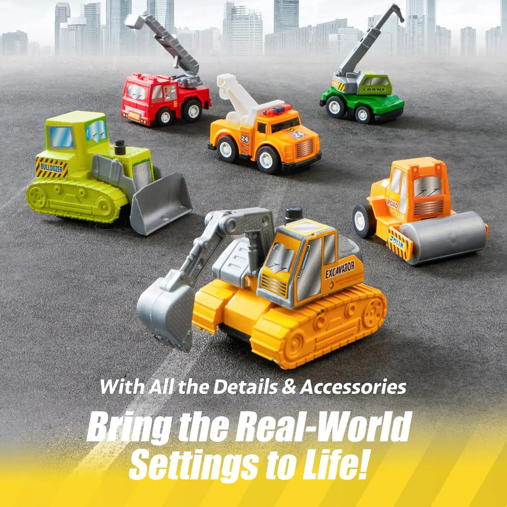18 Pcs Pull Back Cars and Trucks