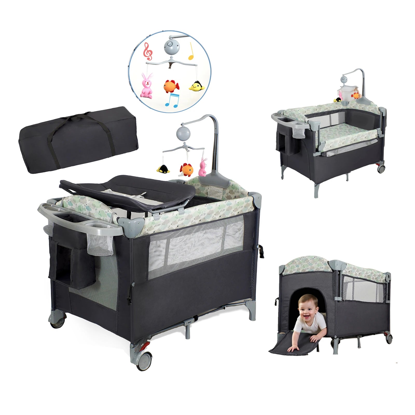 Pack n Play Portable Crib with Bassinet