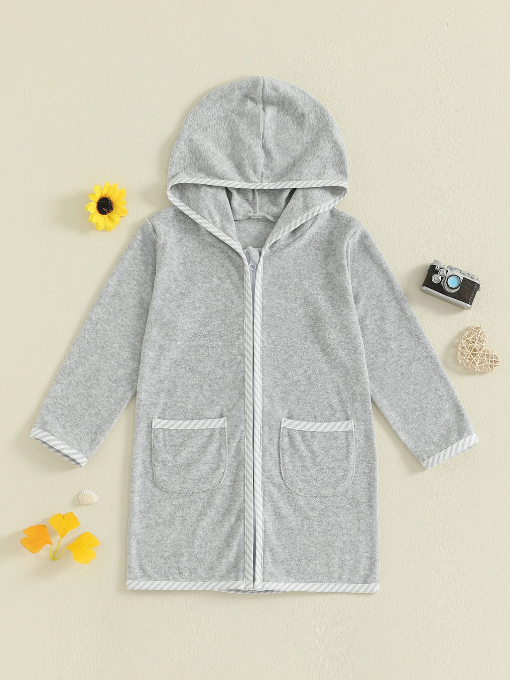 Kids Long Sleeve Hooded Towel Cover Up