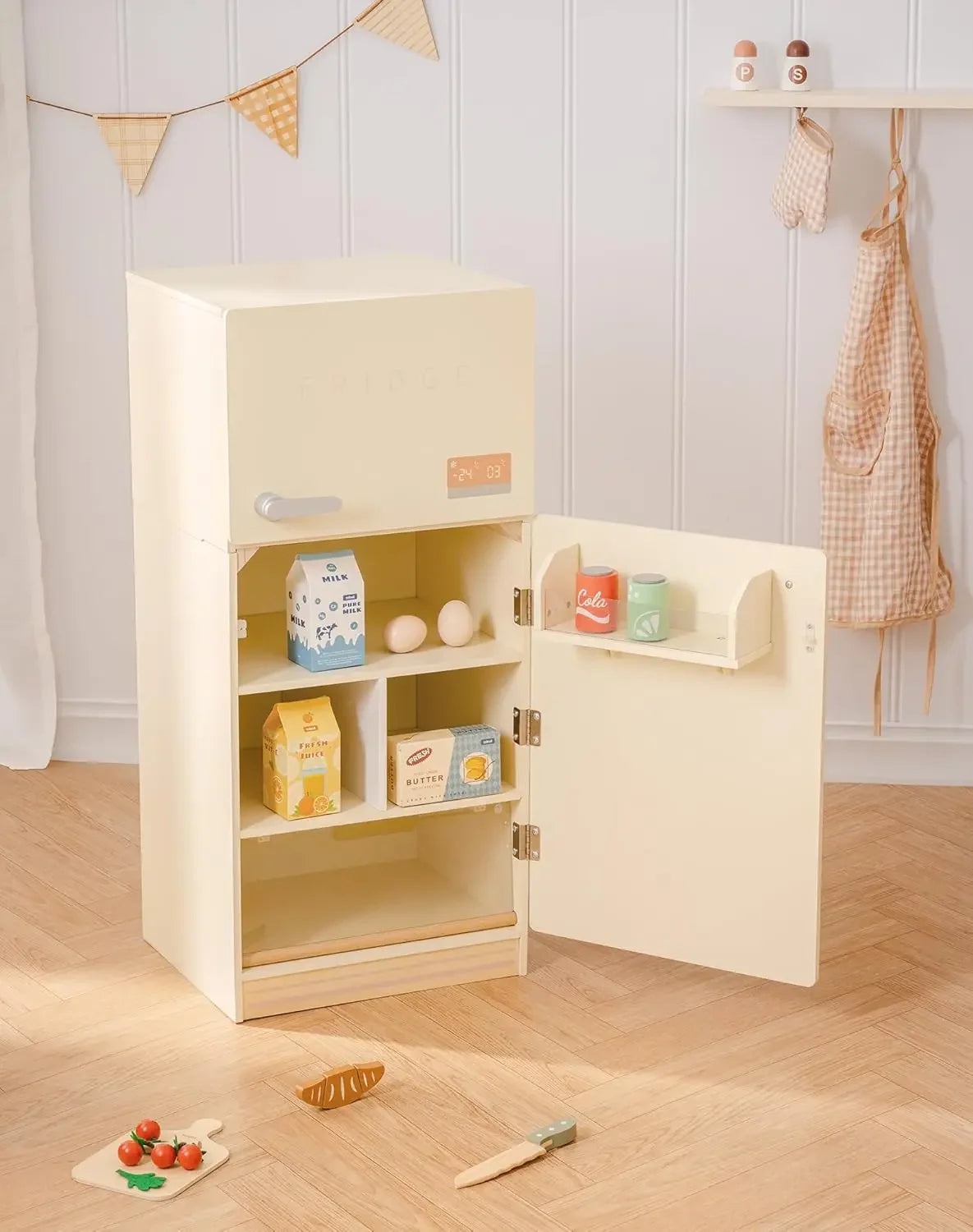 Wooden Toy Fridge Refrigerator Play kitchen