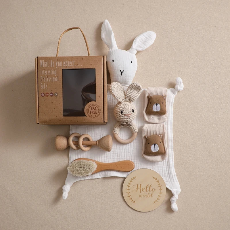 Baby Cotton Blanket 7PCS Newborn Bath Set