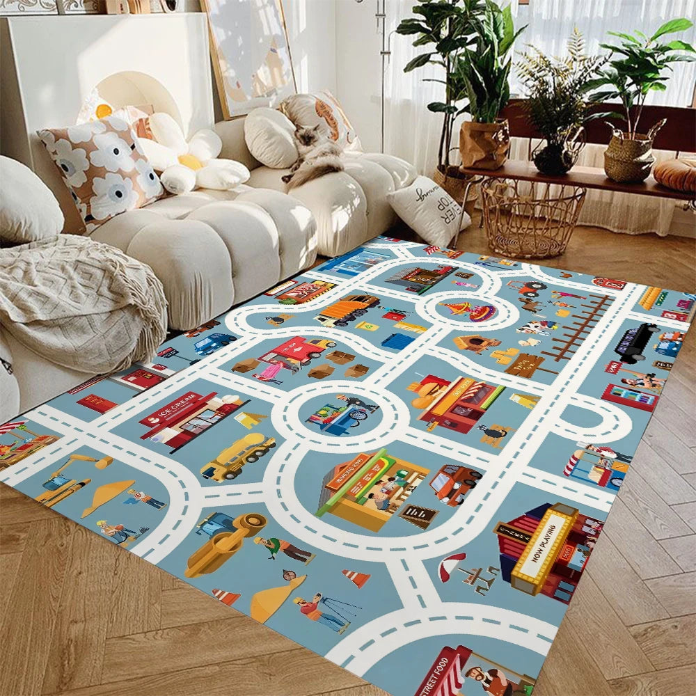 Non-Slip Kids Toy Cars Rugs