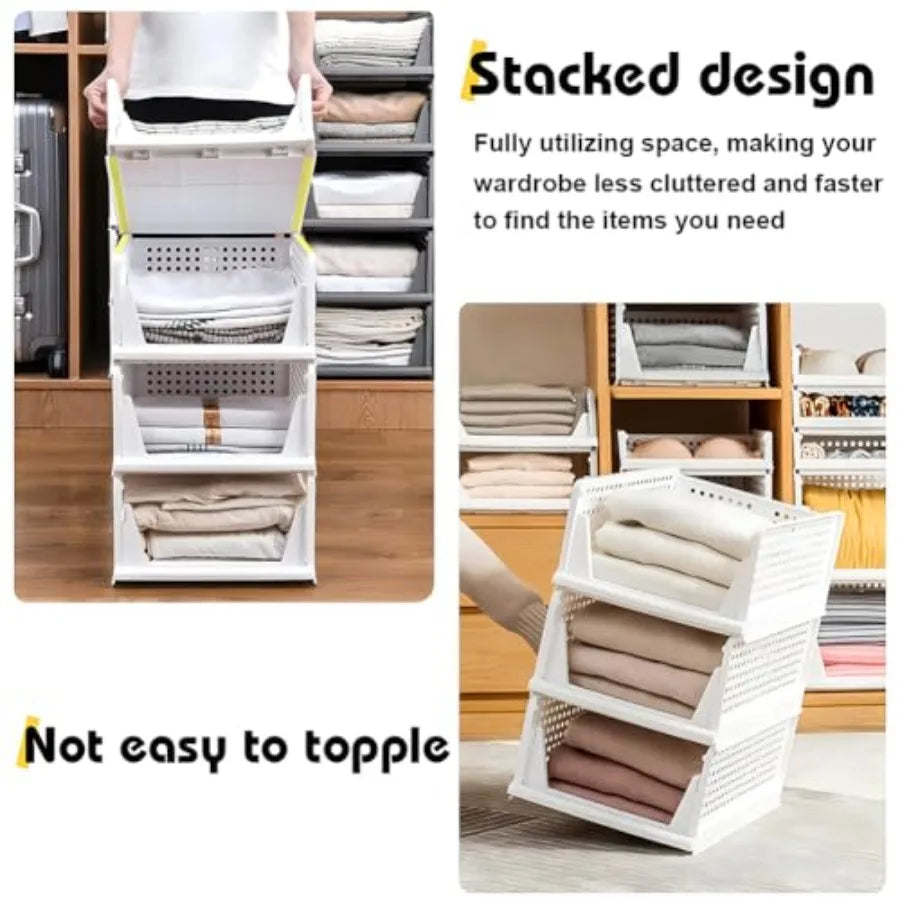 5 Pack Stackable Closet Storage