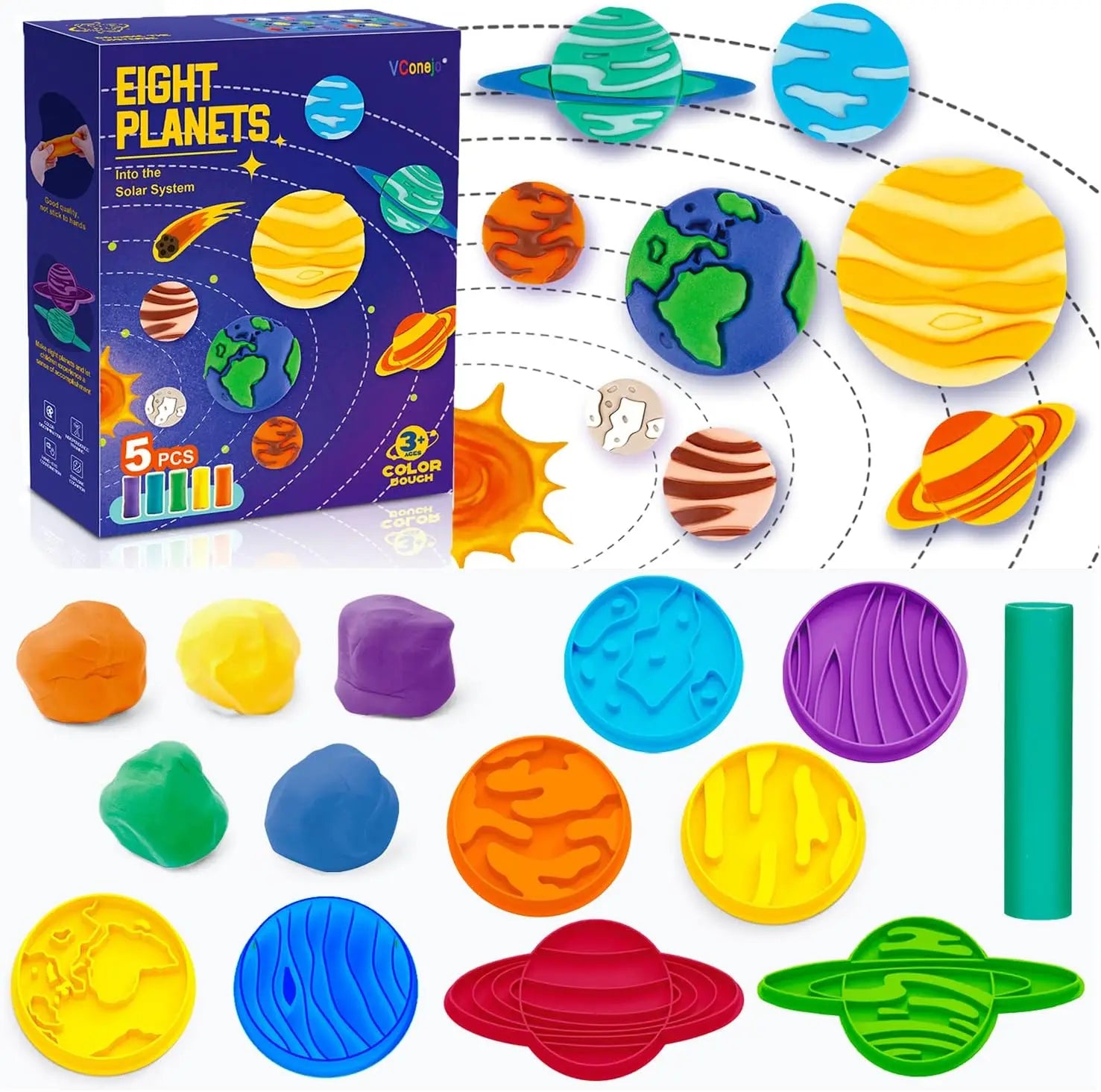 14-Piece Planets Color Play Dough Set