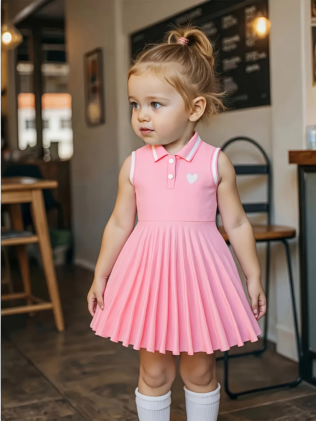 Vintage Sleeveless Polo Collar Dress