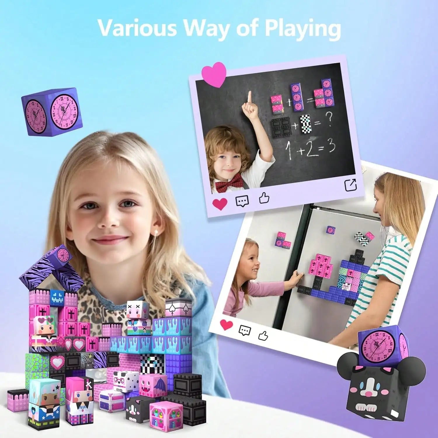 50-300pcs Magnetic Building Blocks & Tiles