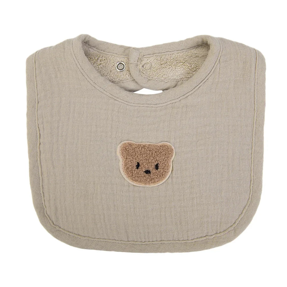 Cute Bear Muslin Cotton Baby Bibs