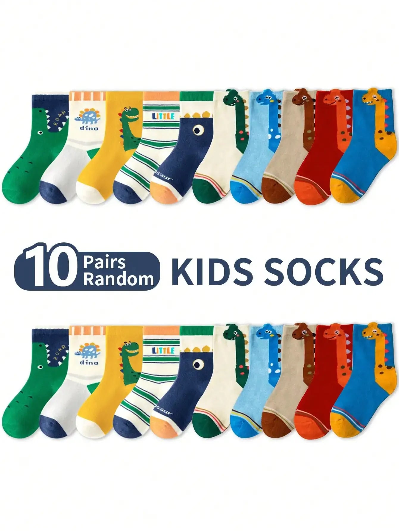 5 Pairs Neck Dinosaur Children's Socks