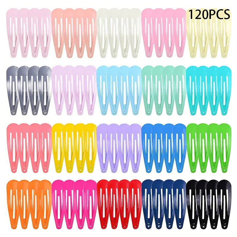 120PCS Colorful Glossy Hair Clips