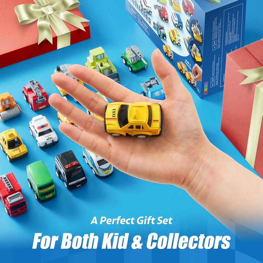 18 Pcs Pull Back Cars and Trucks