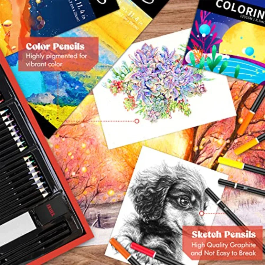 153-Pack Deluxe Art Set - Wooden Case