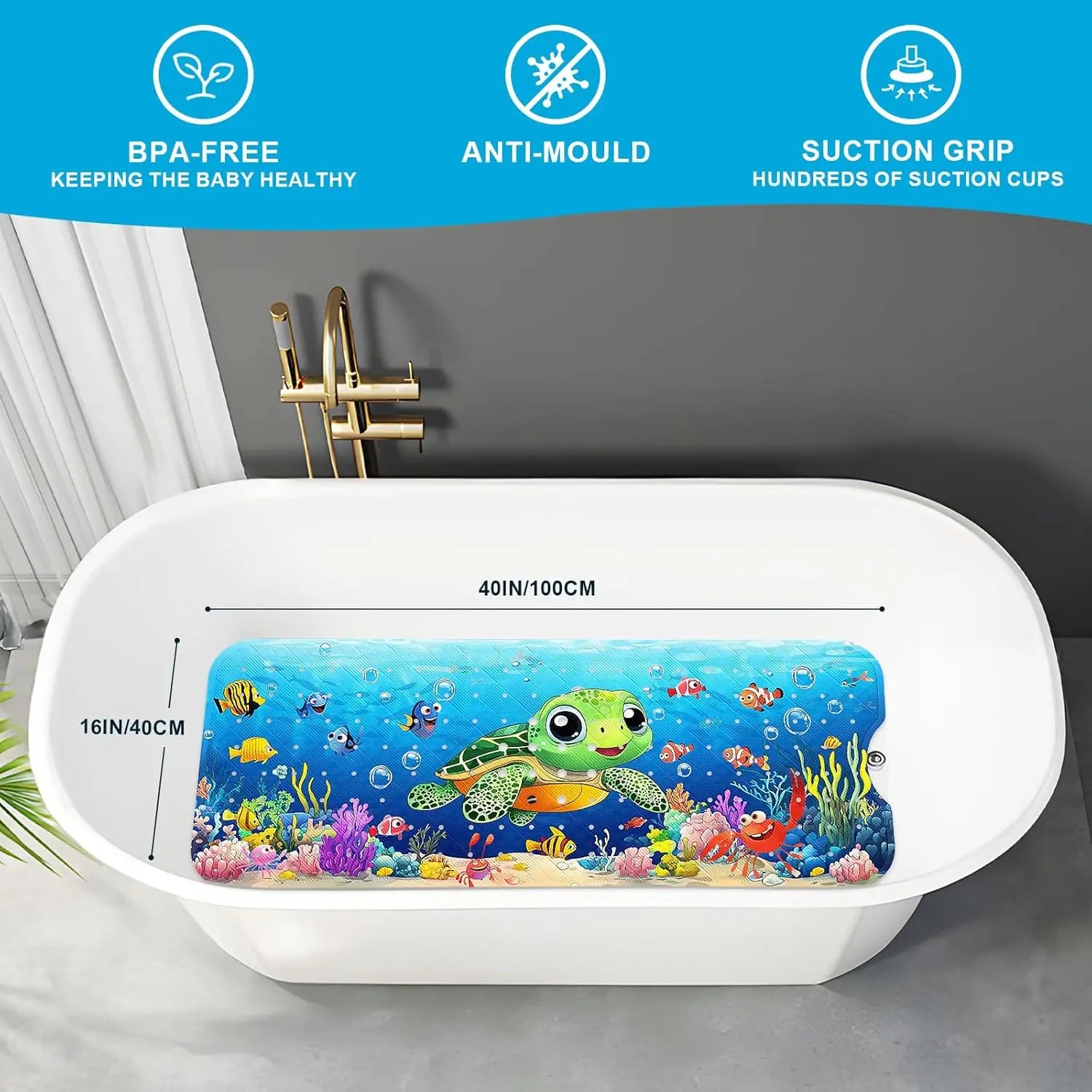Non-Slip Turtle Baby Bath Mat