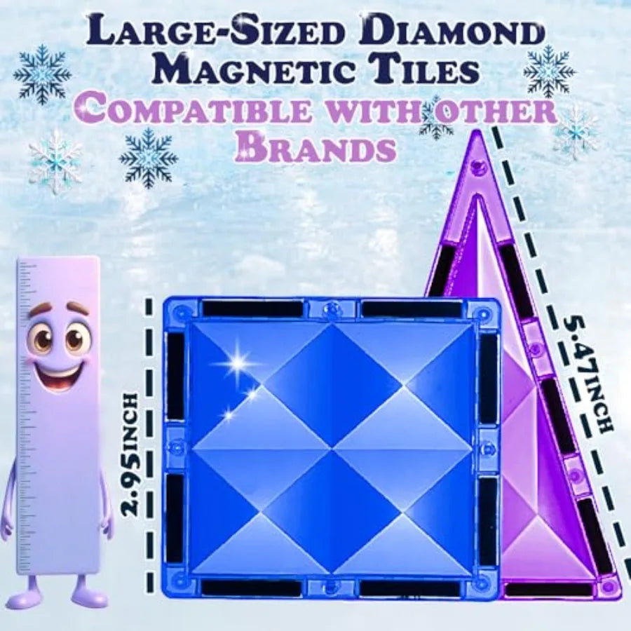 102pcs Princess Castle Magnetic Tiles Building Blocks