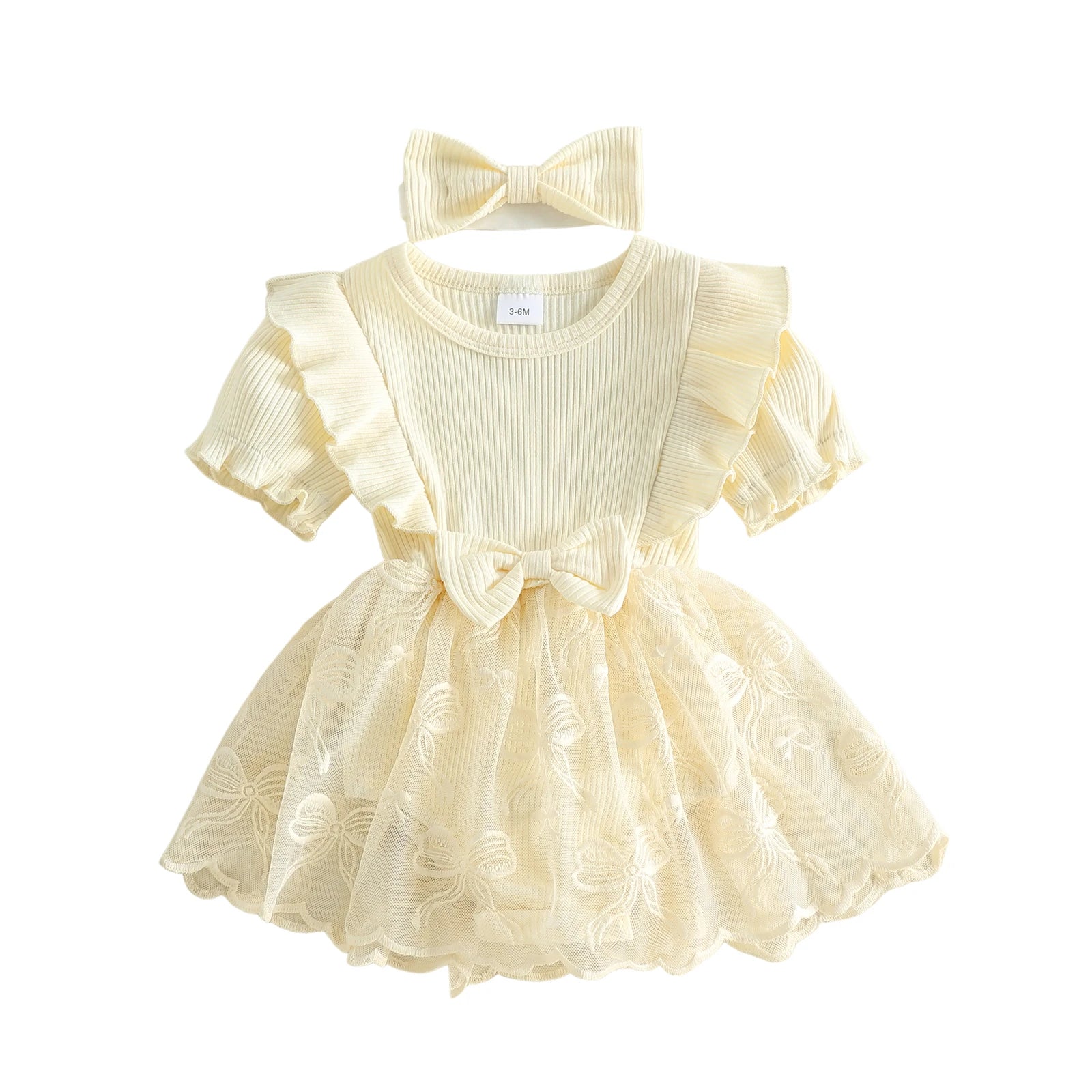 Princess Lace Romper Dress with Matching Headband