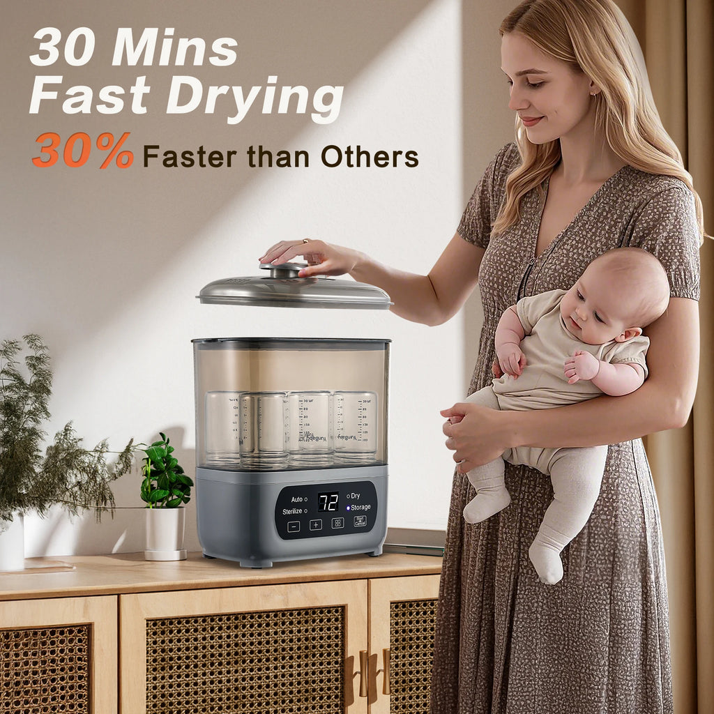 6 Bottles- Baby Bottle Sterilizer & Dryer