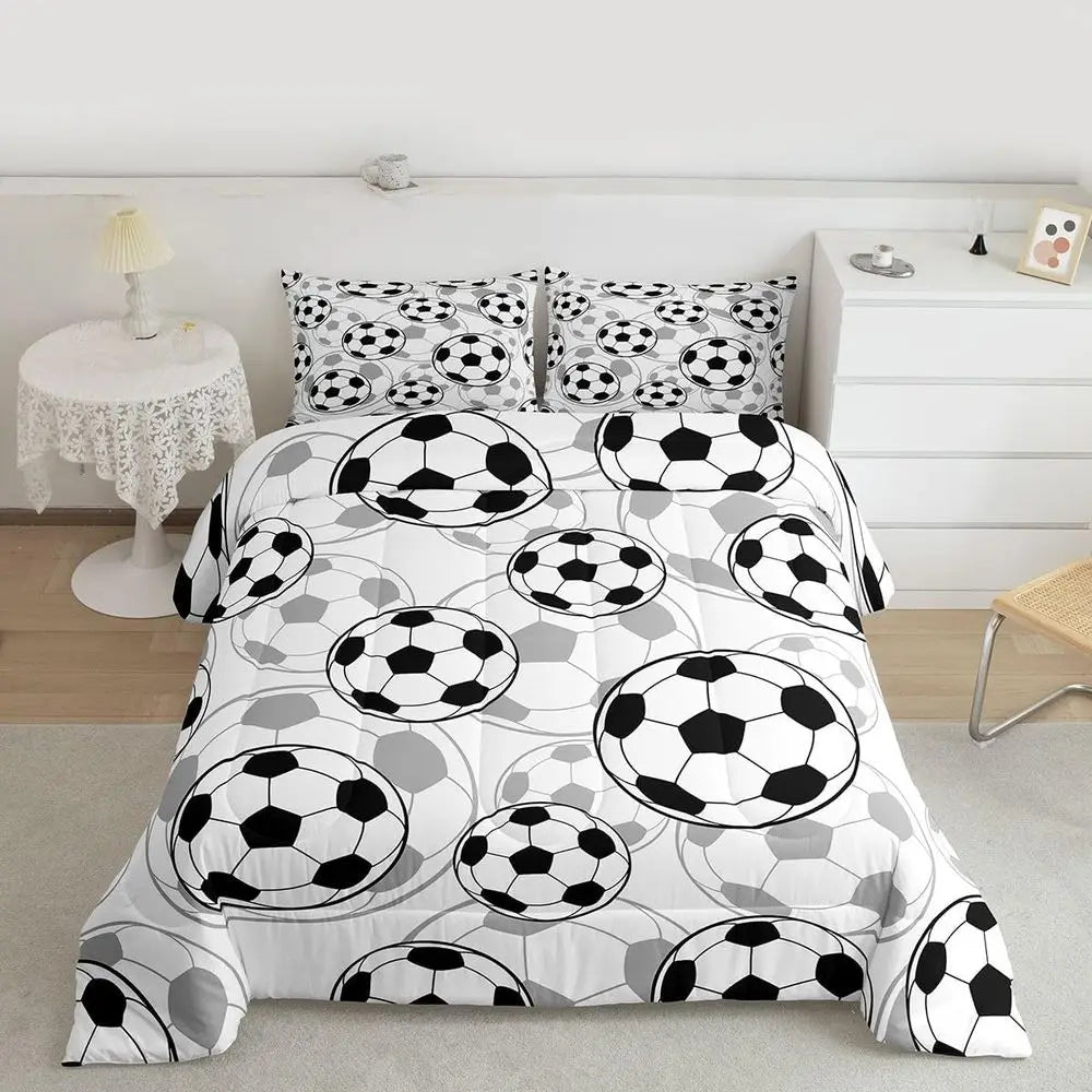 3-Piece Soccer Themed Comforter Set
