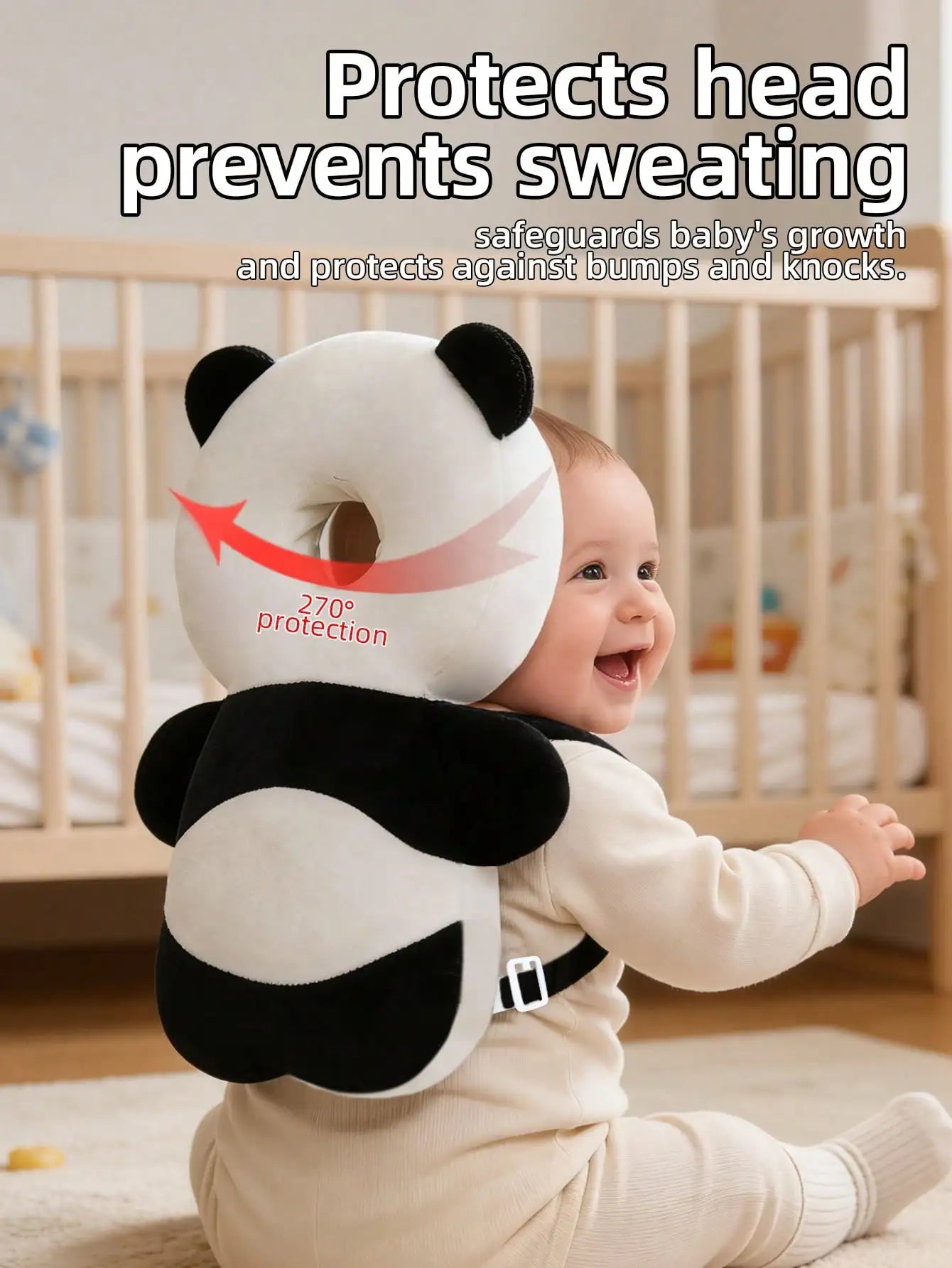 Adjustable Baby Head Protection Pad Backpack
