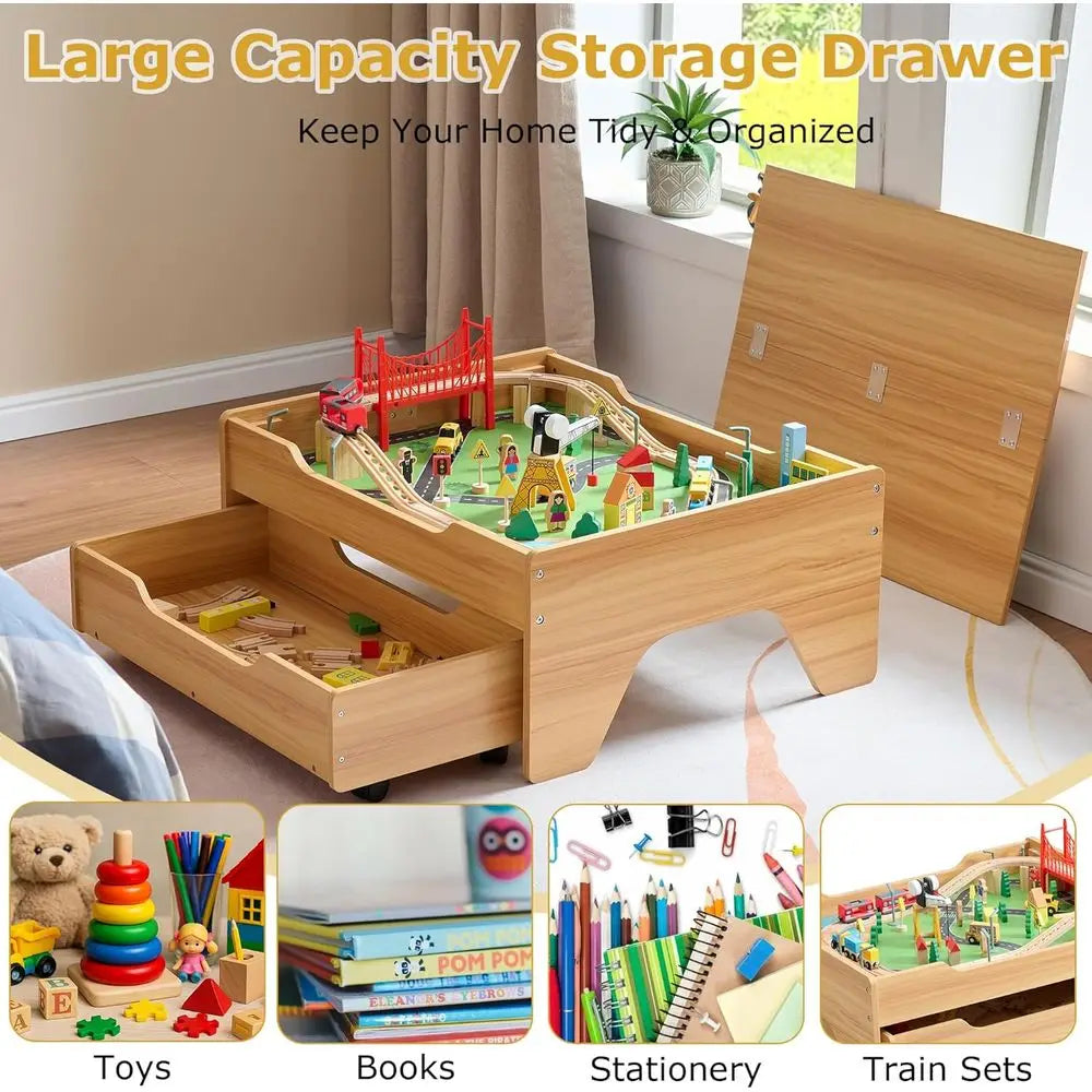3 in 1 Wooden Train Table