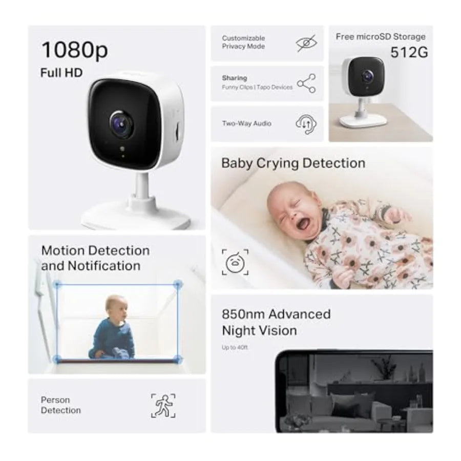 Indoor Wired Security Camera For Baby