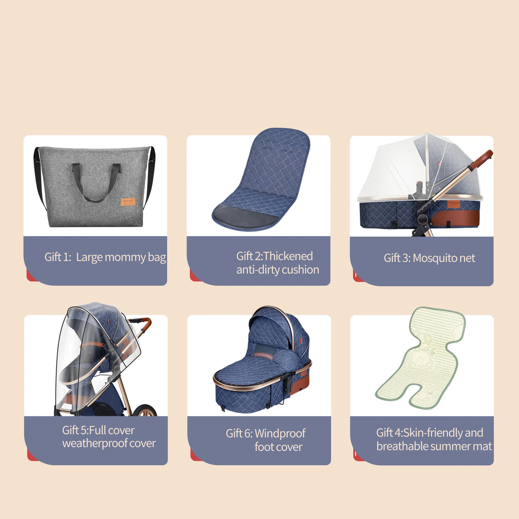Luxury 3-in-1  Baby Stroller - Carseat
