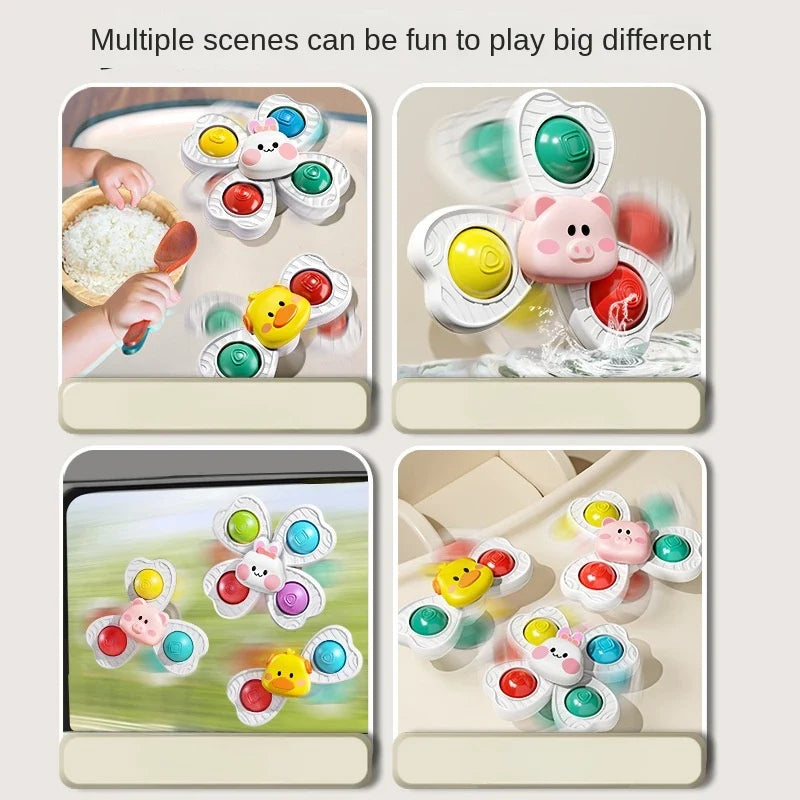 Baby Sucker Spinning Toys 3PCS Montessori Bath Toy Set