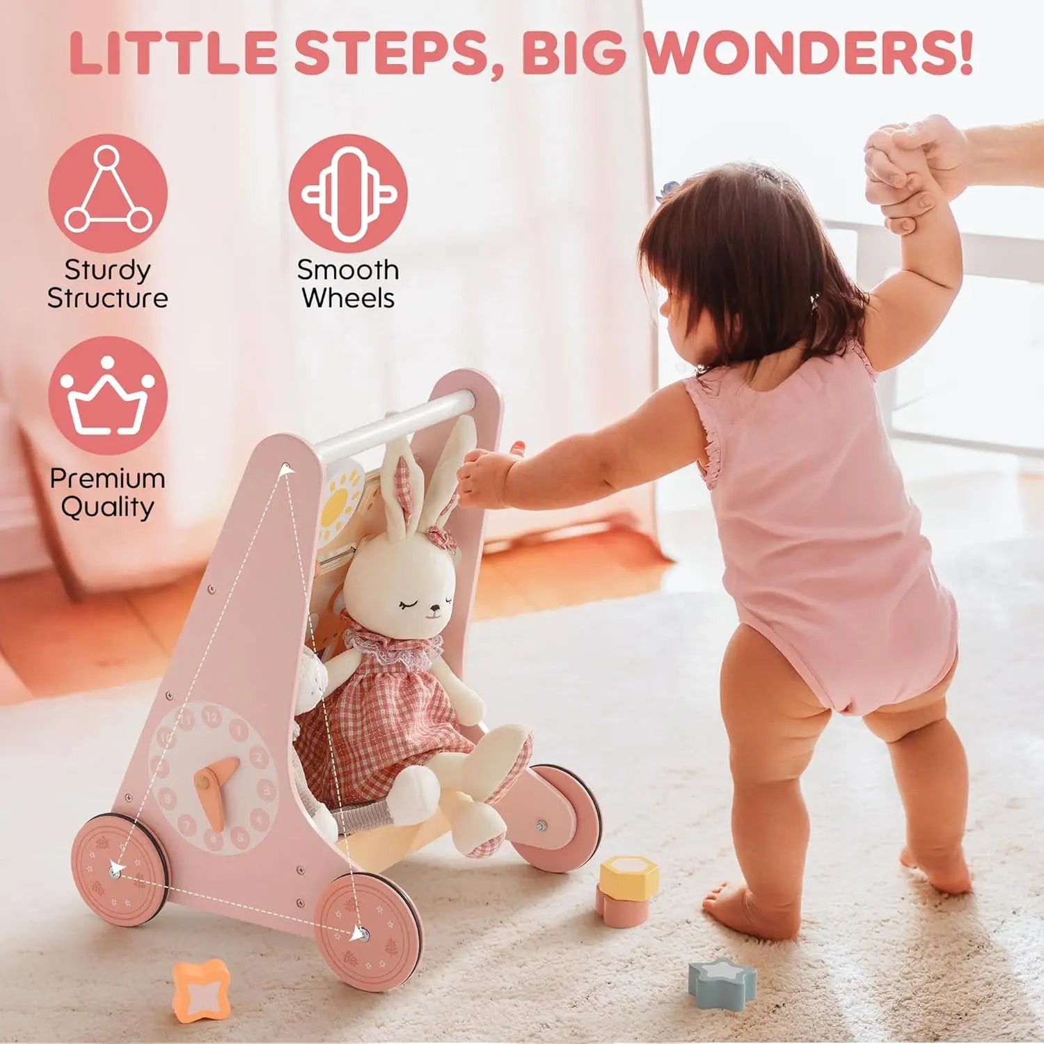 Push Wooden Baby Walker