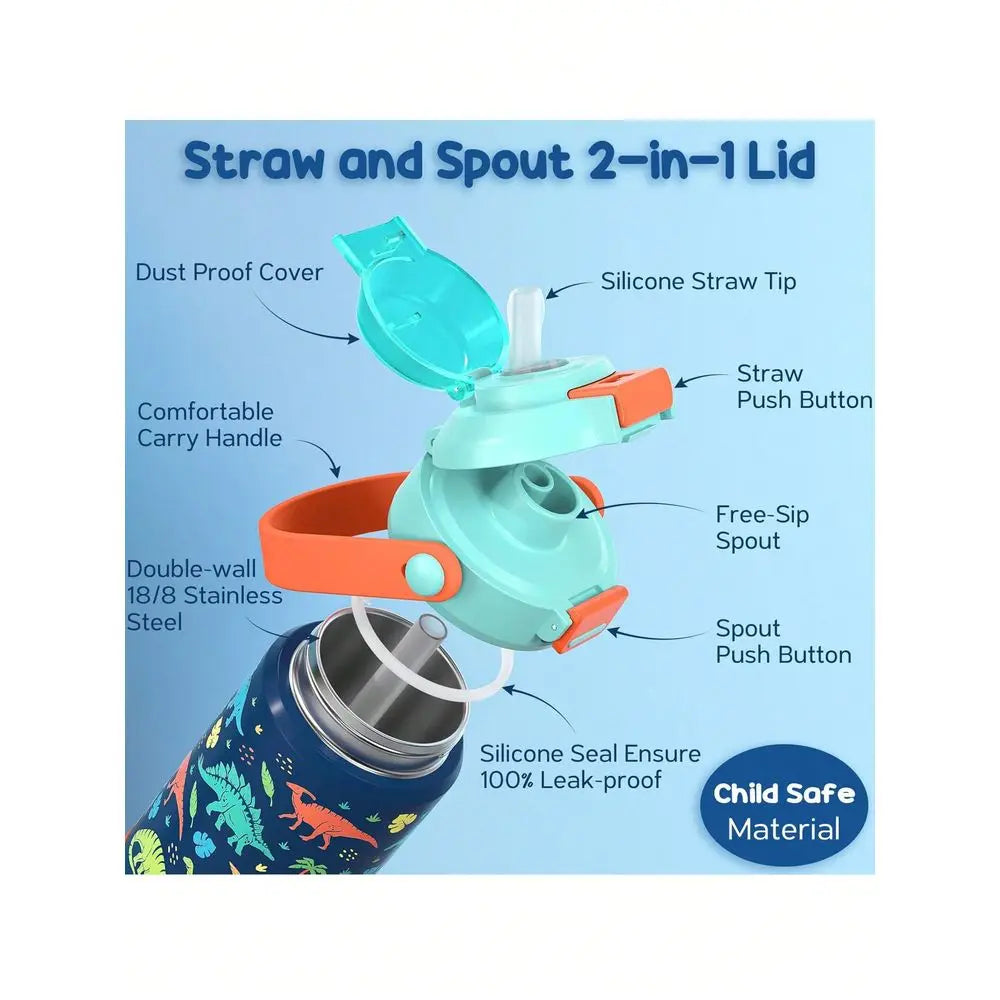 Insulated Water Bottle With PopOpen Straw Spout