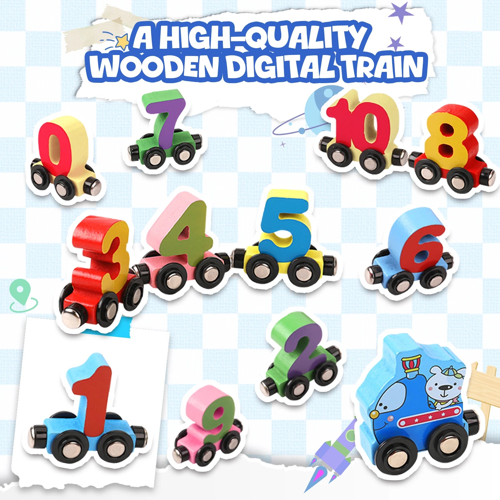 12PCS Magnetic Digital Train