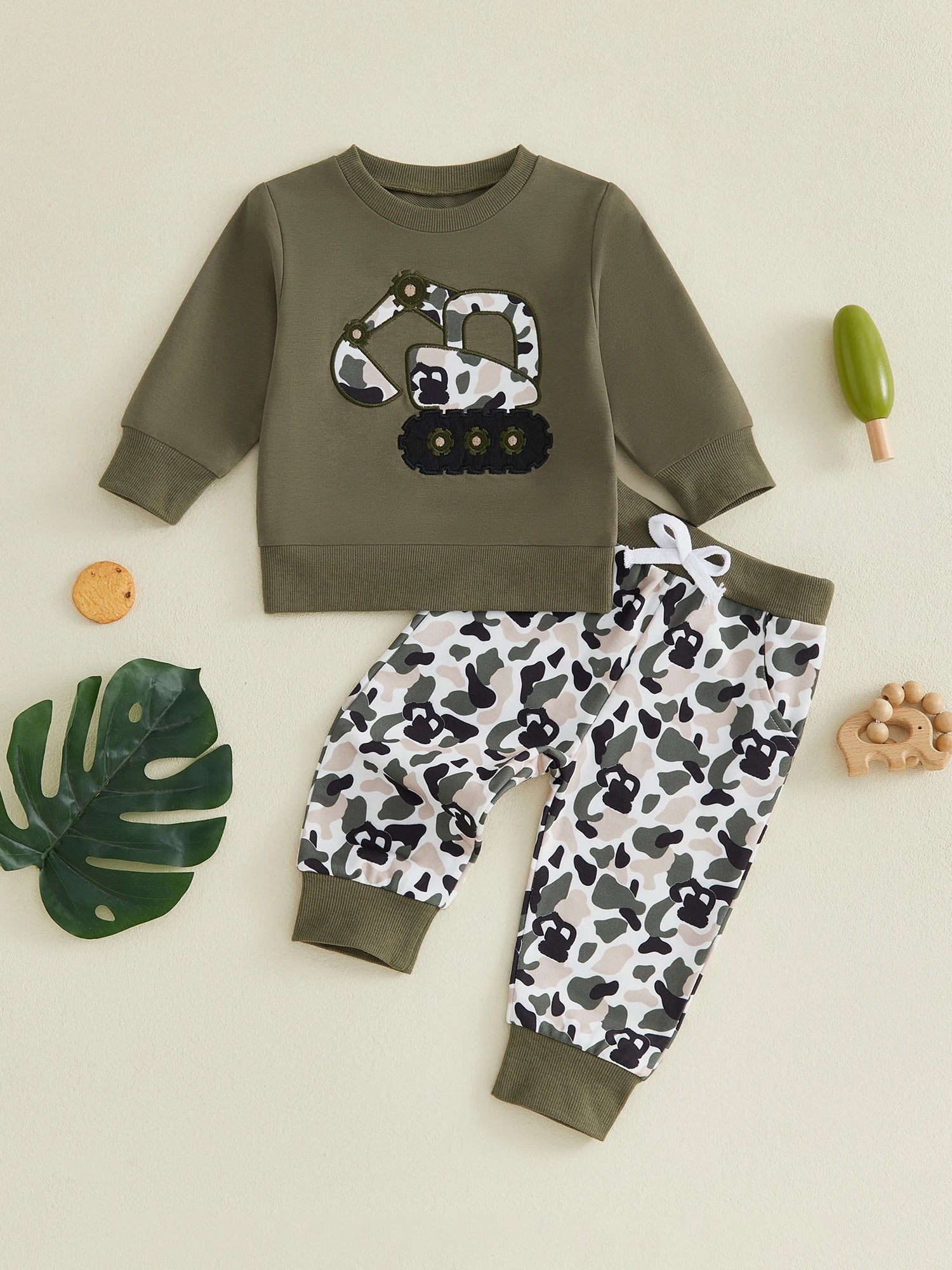 2-Piece Cute Excavator Outfit