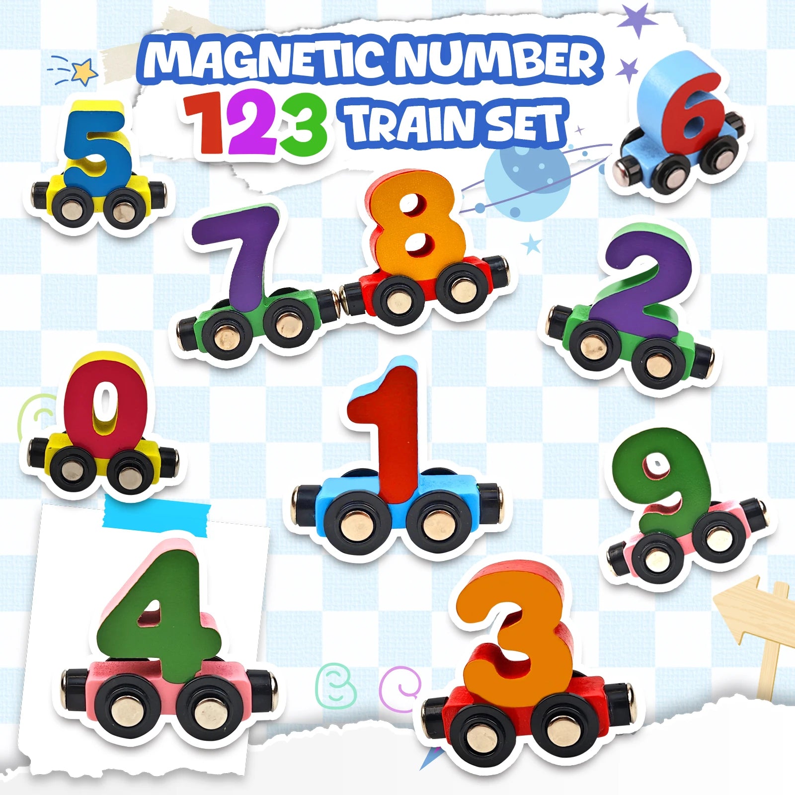 12PCS Magnetic Digital Train