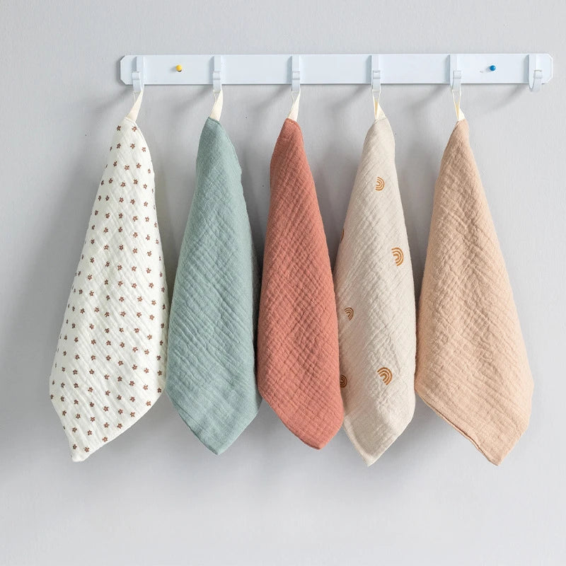 5PC Baby Muslin Square Towels