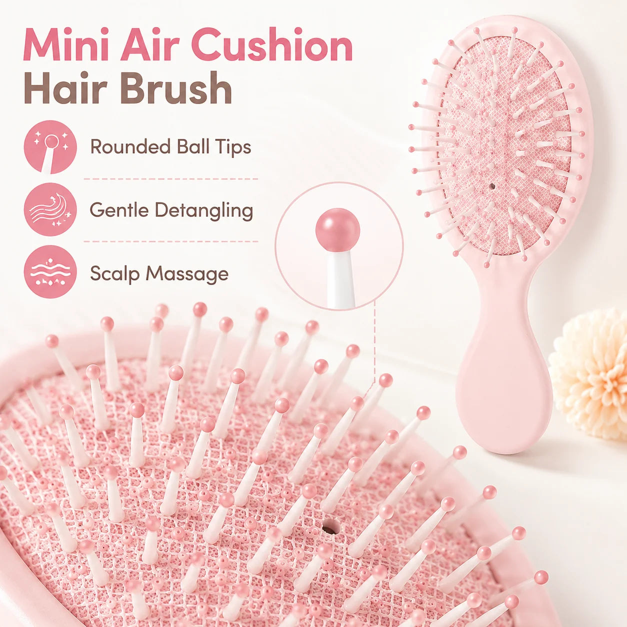 Mini Air Cushion Detangling Hair Brush