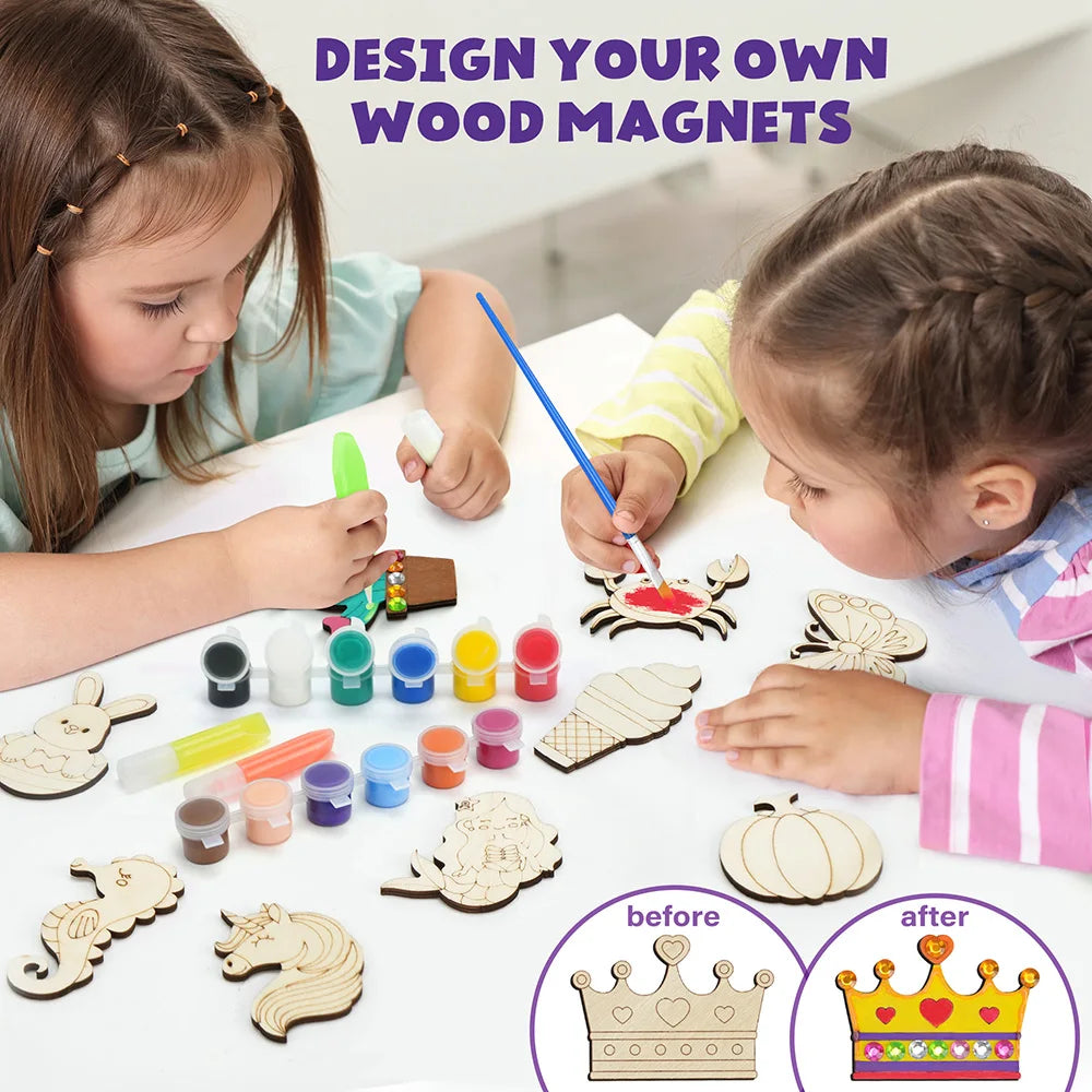 Glow in The Dark Wooden Magnets