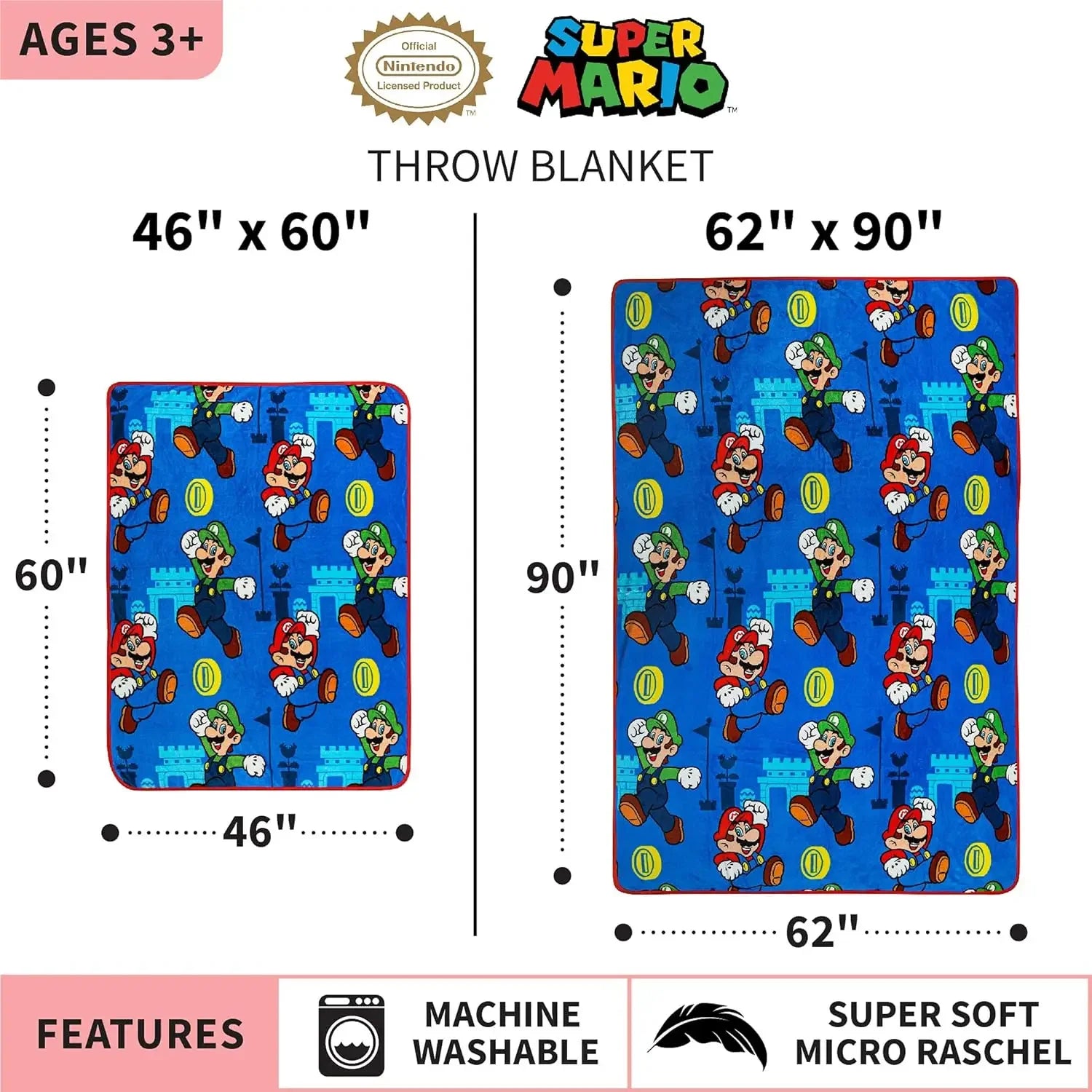 Super Soft Plush Throw Blanket