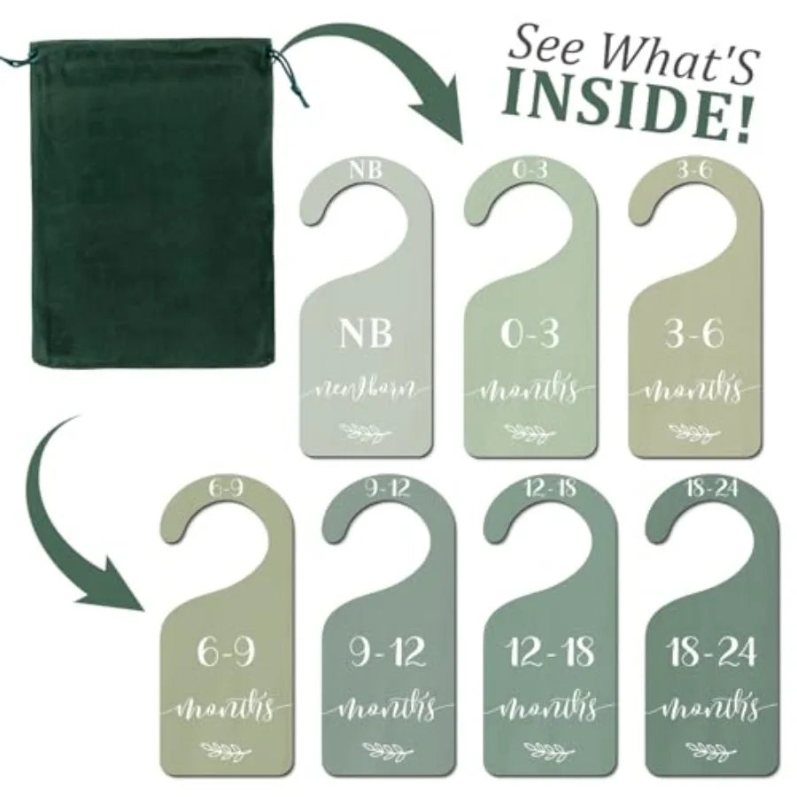 7Pcs Wooden Baby Closet Size Dividers