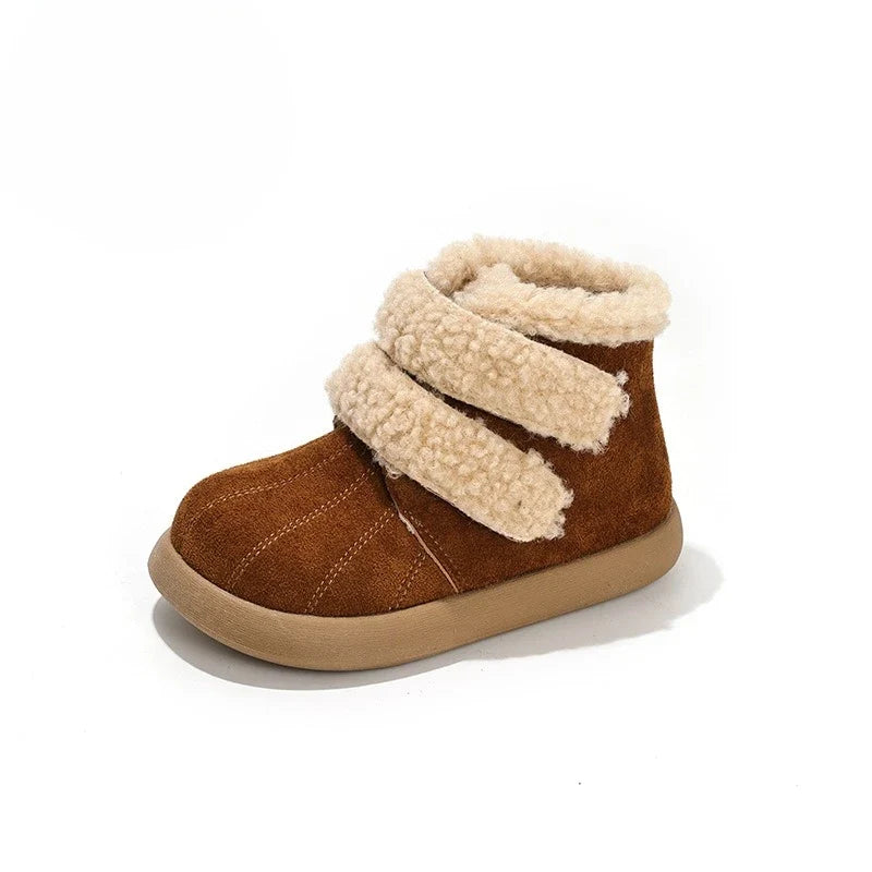 Girls' Winter Boots – Warm Plush Ankle Boots for Outdoor
