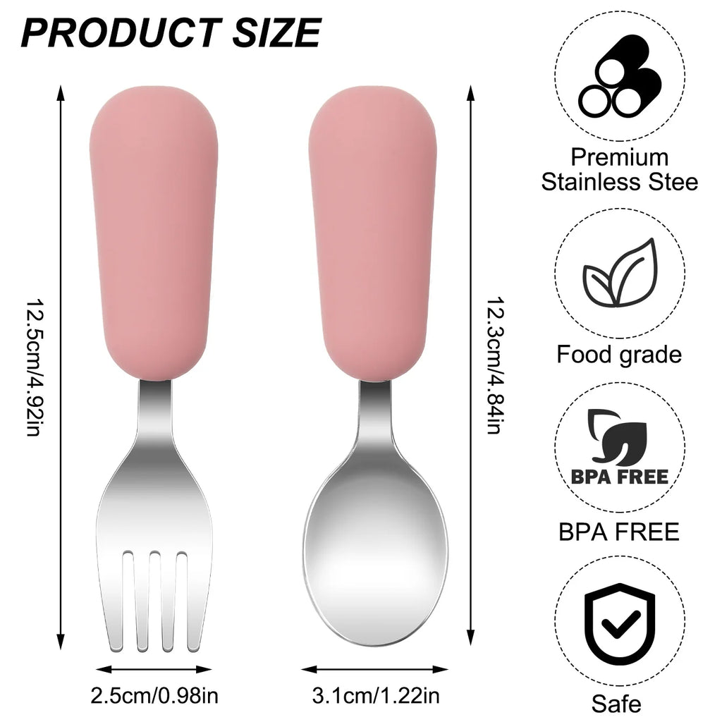 2PCS Stainless Steel Fork/ Spoon Set