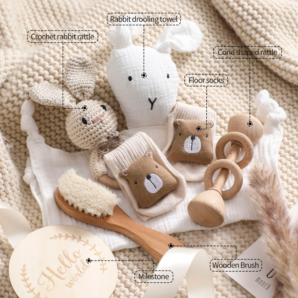Baby Cotton Blanket 7PCS Newborn Bath Set