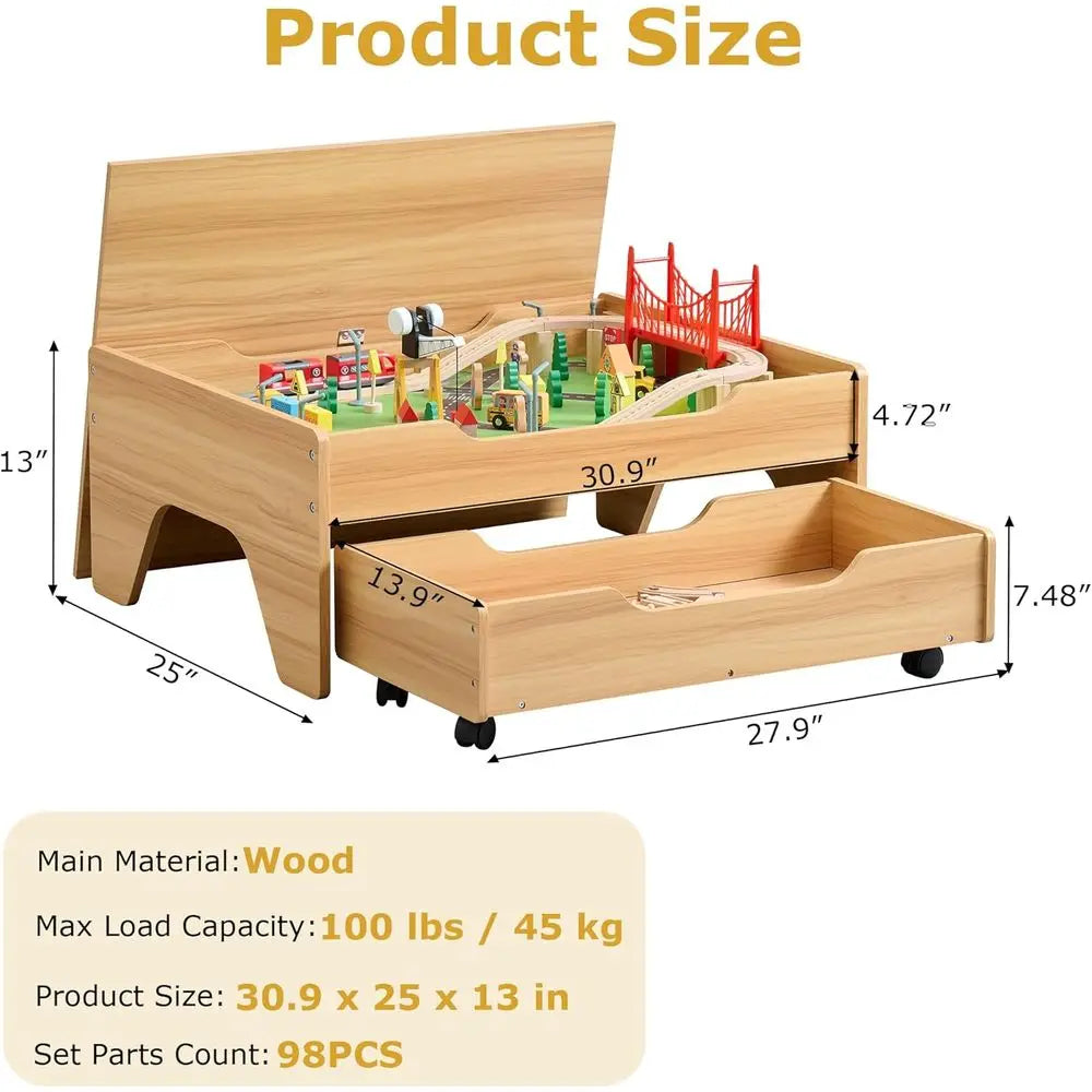 3 in 1 Wooden Train Table