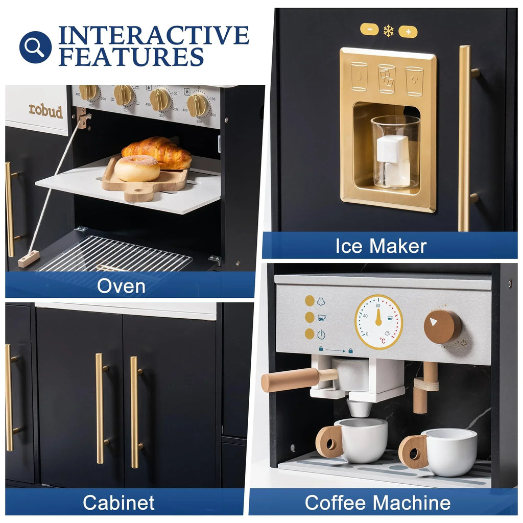 Wooden Play Kitchen with Accessories