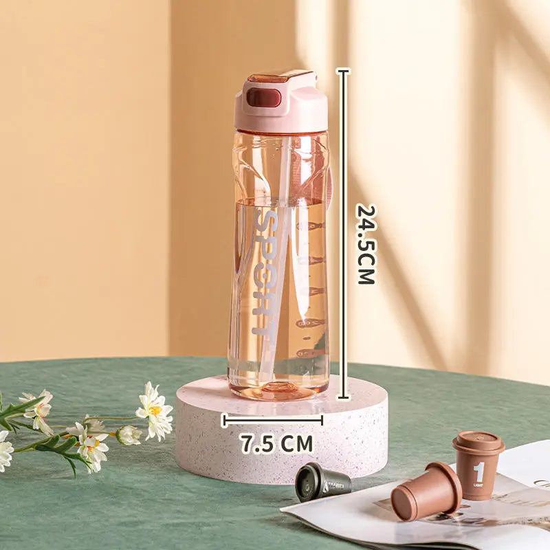 800ml Large Plastic Water Bottle With Straw