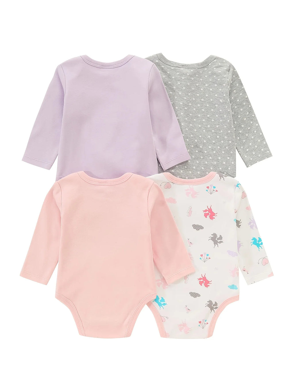 4pcs Baby Girls Long Sleeve Onesies