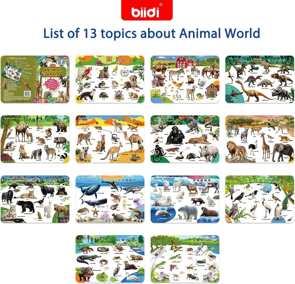 Interactive Audio Sound Animal Talking Book