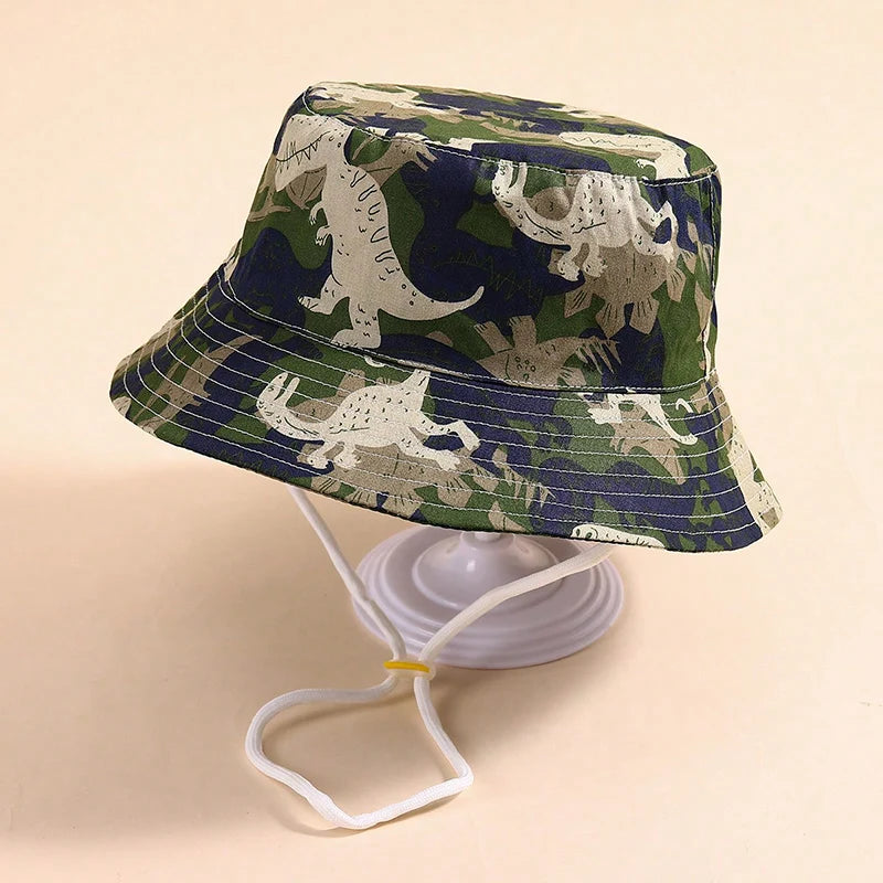 Camouflage Dinosaur Kids Fisherman Hat
