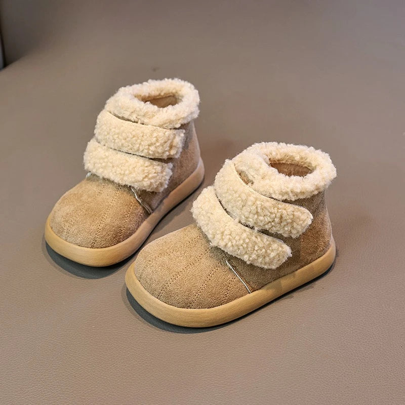 Girls' Winter Boots – Warm Plush Ankle Boots for Outdoor