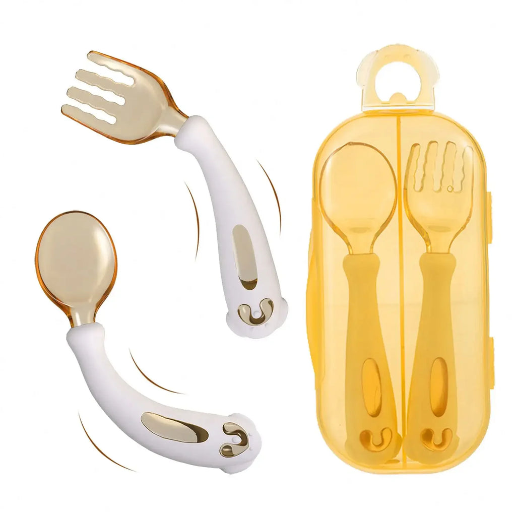 Baby Training Spoon-Fork Bendable Handle