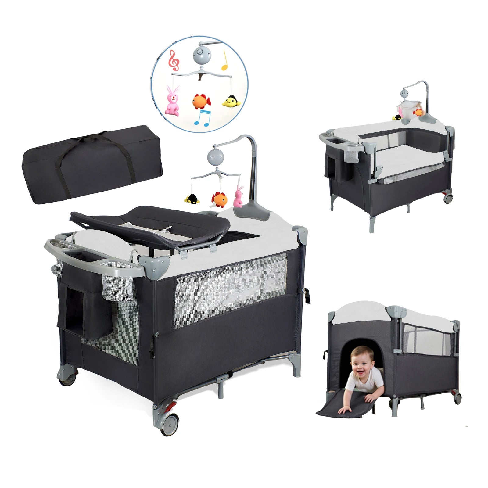 Pack n Play Portable Crib with Bassinet