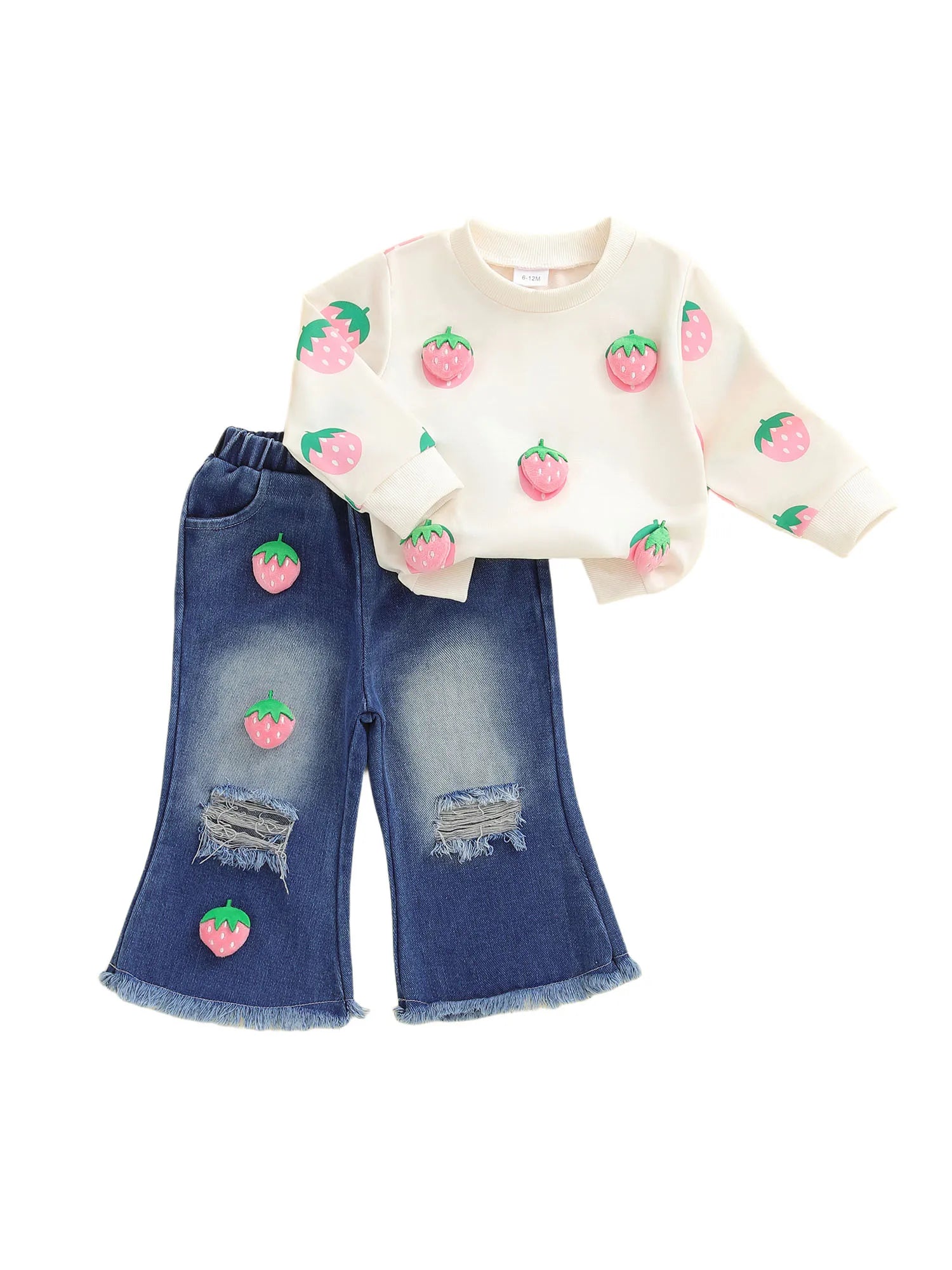 3D Watermelon Print Sweater Distressed Jeans Outfit