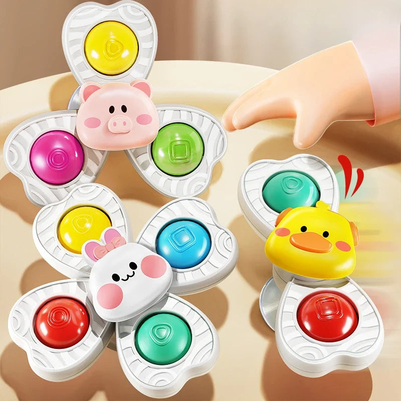 Baby Sucker Spinning Toys 3PCS Montessori Bath Toy Set
