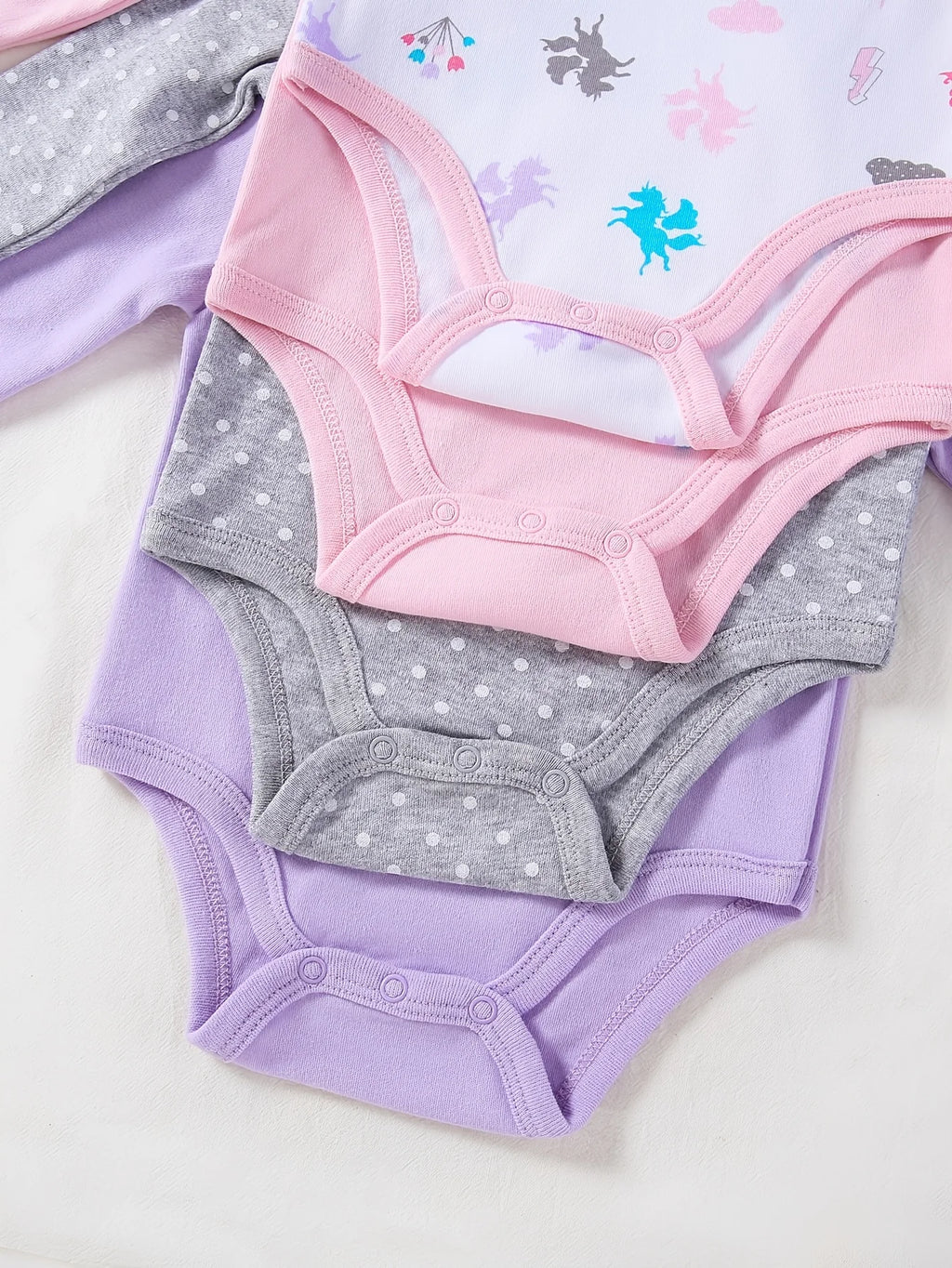 4pcs Baby Girls Long Sleeve Onesies